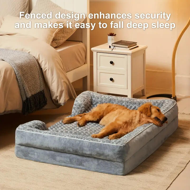 Cama de perros ortopédica de soporte envolvente impermeable desmontable