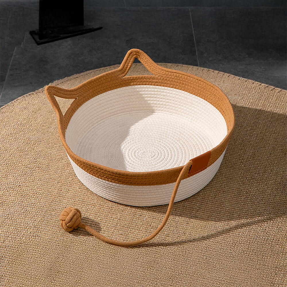 Cama acogedora de gato tejida de uso múltiple hecho a mano