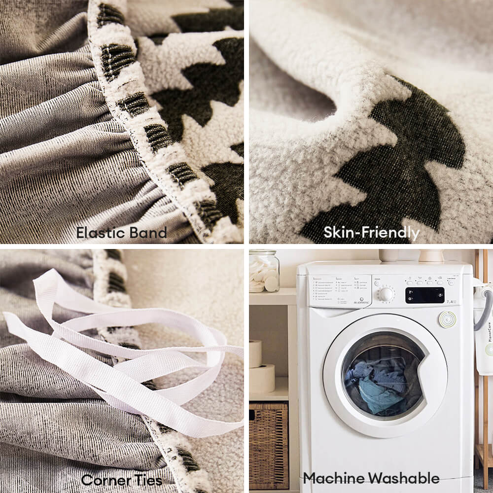 Herringbone Cozy Full-Wrap Stretch Magic Couch Cover