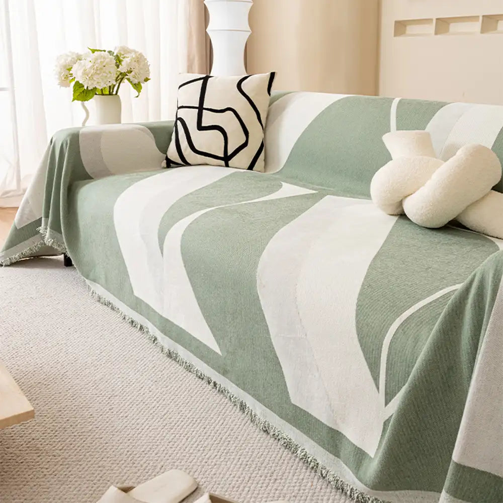 Arte moderno Chenille All-Season Fit Universal Fit Cubierta de sofá multifuncional