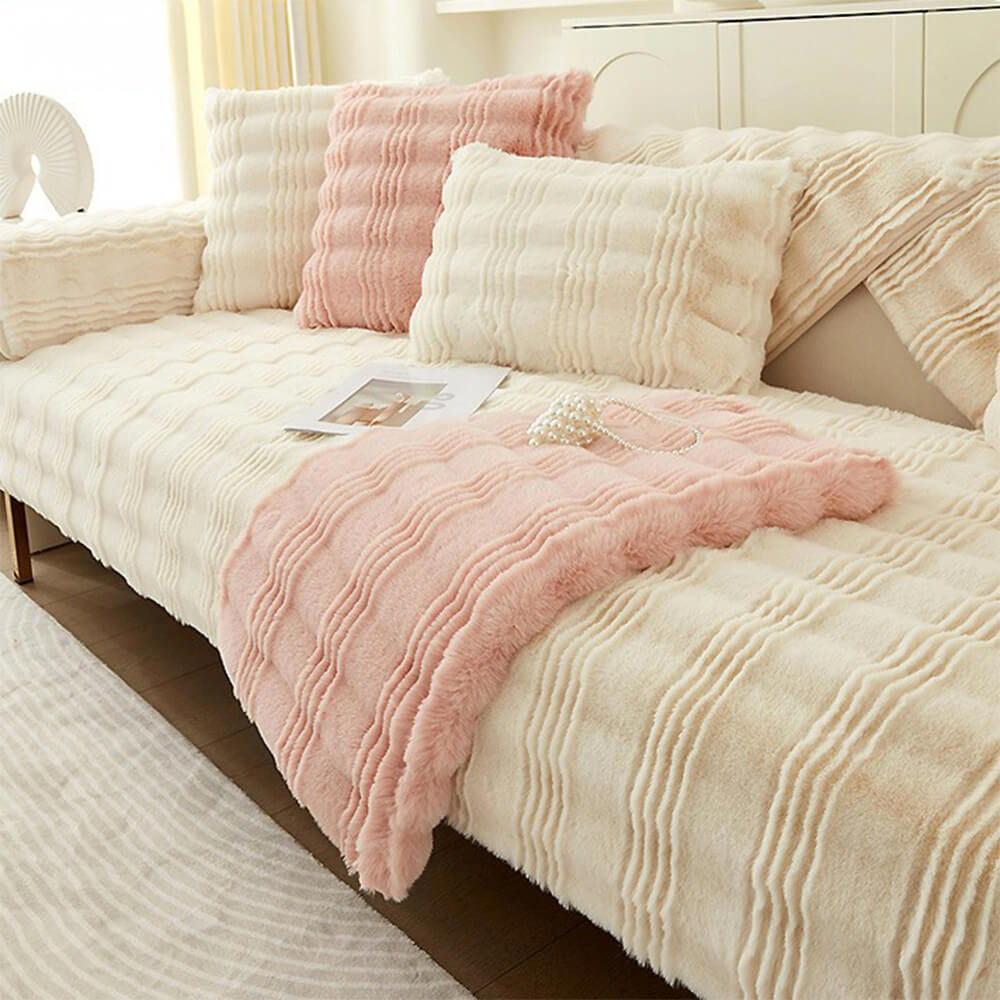 Cubierta moderna y cómoda con el sofá antideslizante de la piel del conejo