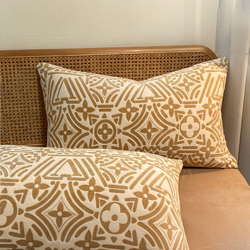 Classicada geométrica suave suave contra la leche tibia Tapa de la cama de terciopelo