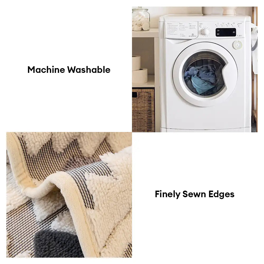 Modern Geometric Thick Plush Anti-Scratch Non-Slip Couch Cover