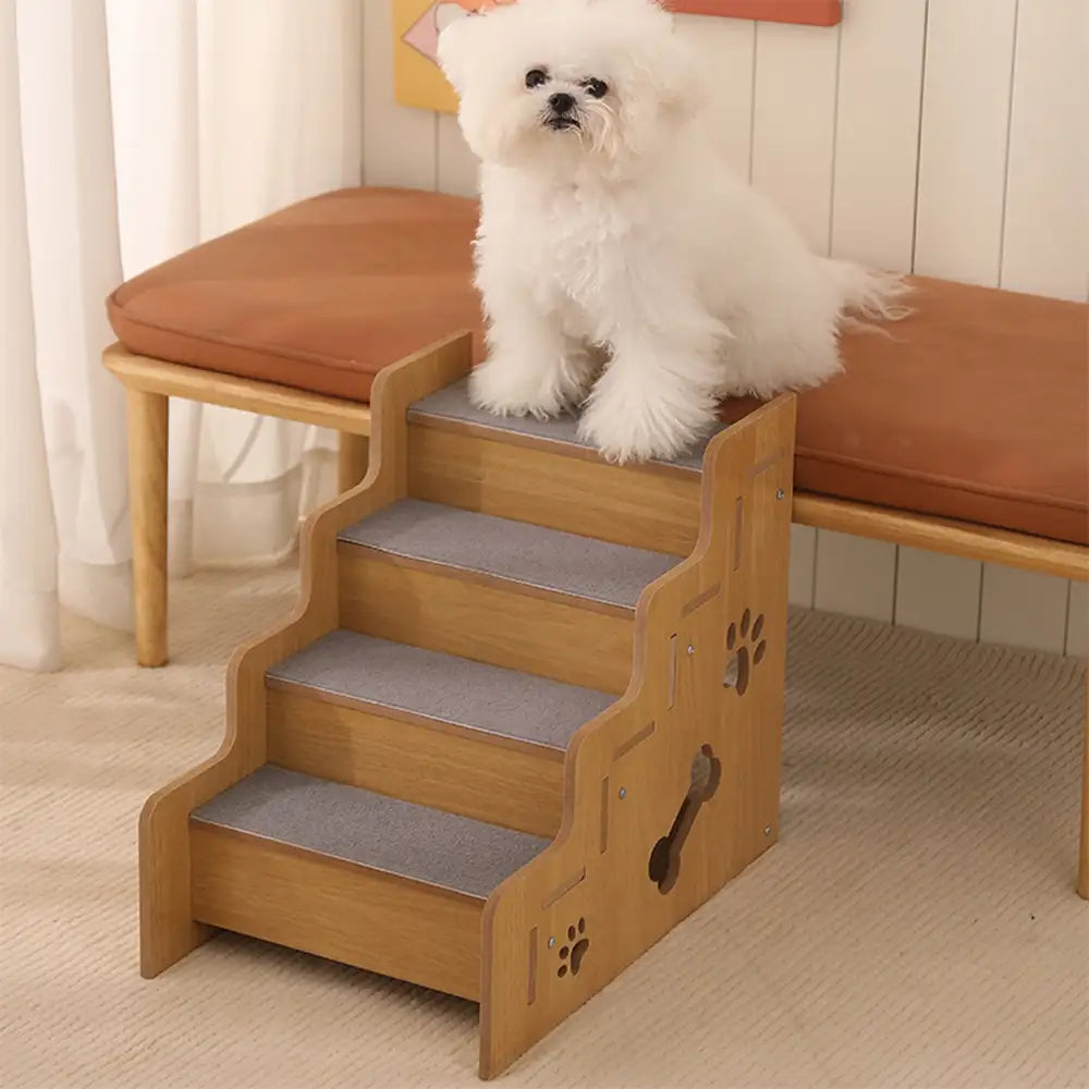 Safe Sturdy Wood Non-Slip Dog Ramp Stairs