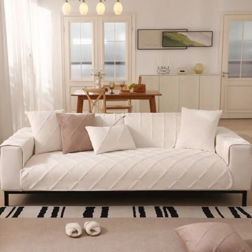 Velvety Soft Short Plush Modern Interiors Couch Cover