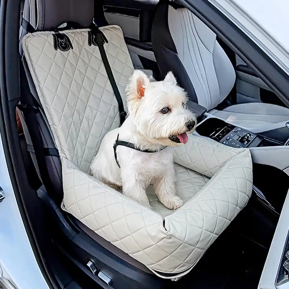 Water-Repellent PU Leather Scratch-Resistant Car Travel Dog Car Seat Bed