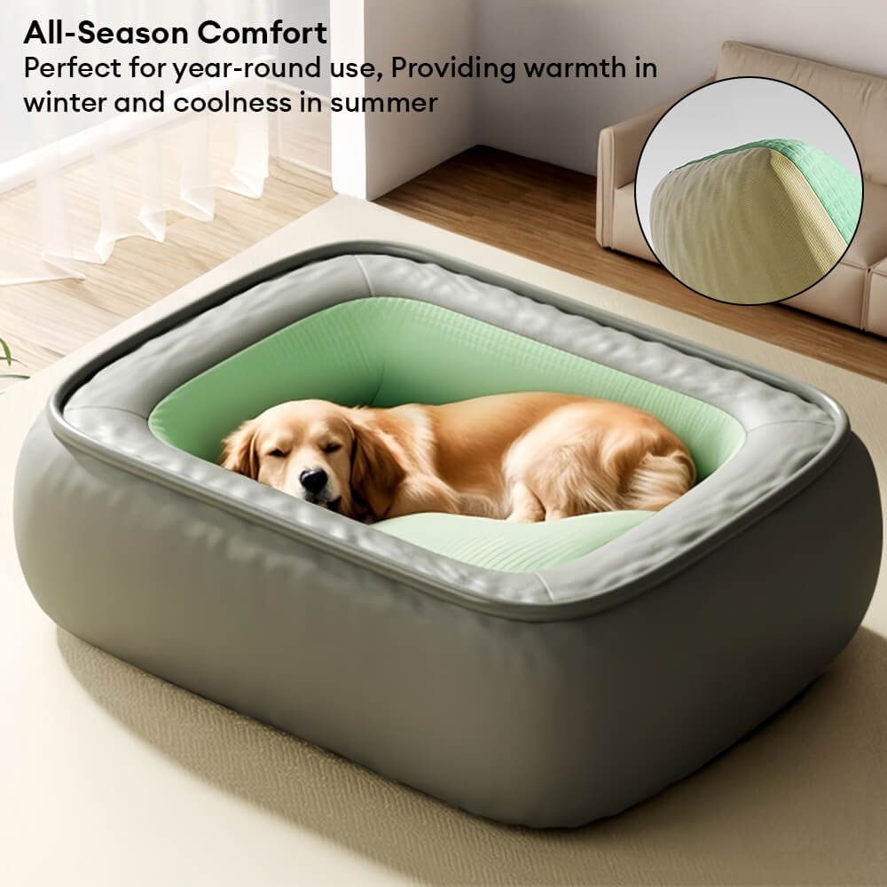 Waterproof Non-stick PU Leather Scratch-resistant Full Support Dog Bed