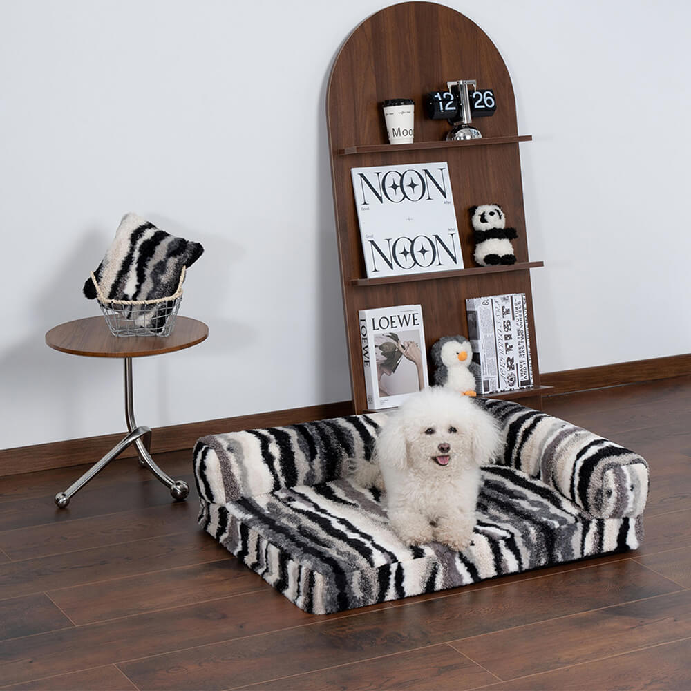 Patrón de cebra grande Bedera de almohada ortopédica y gato de perros y gatos