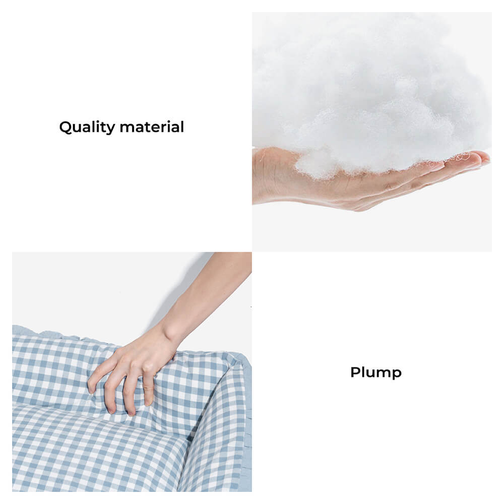 Fashion Ruffle Plaid Detachable Warm Dog & Cat Bed - FUNNYFUZZY