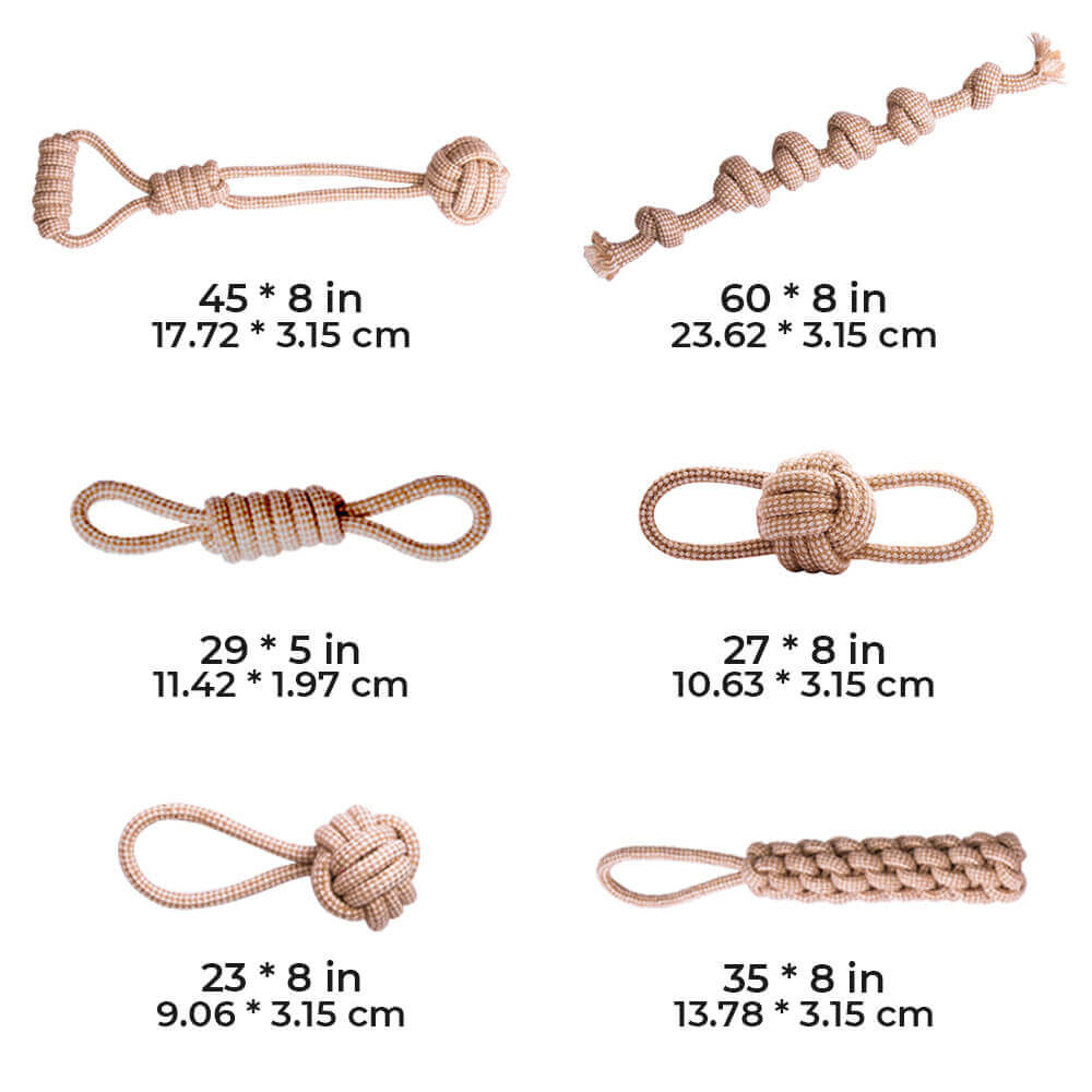 Juego de juguetes de algodón de lino Toy de limpieza de dientes Toy de perro interactivo