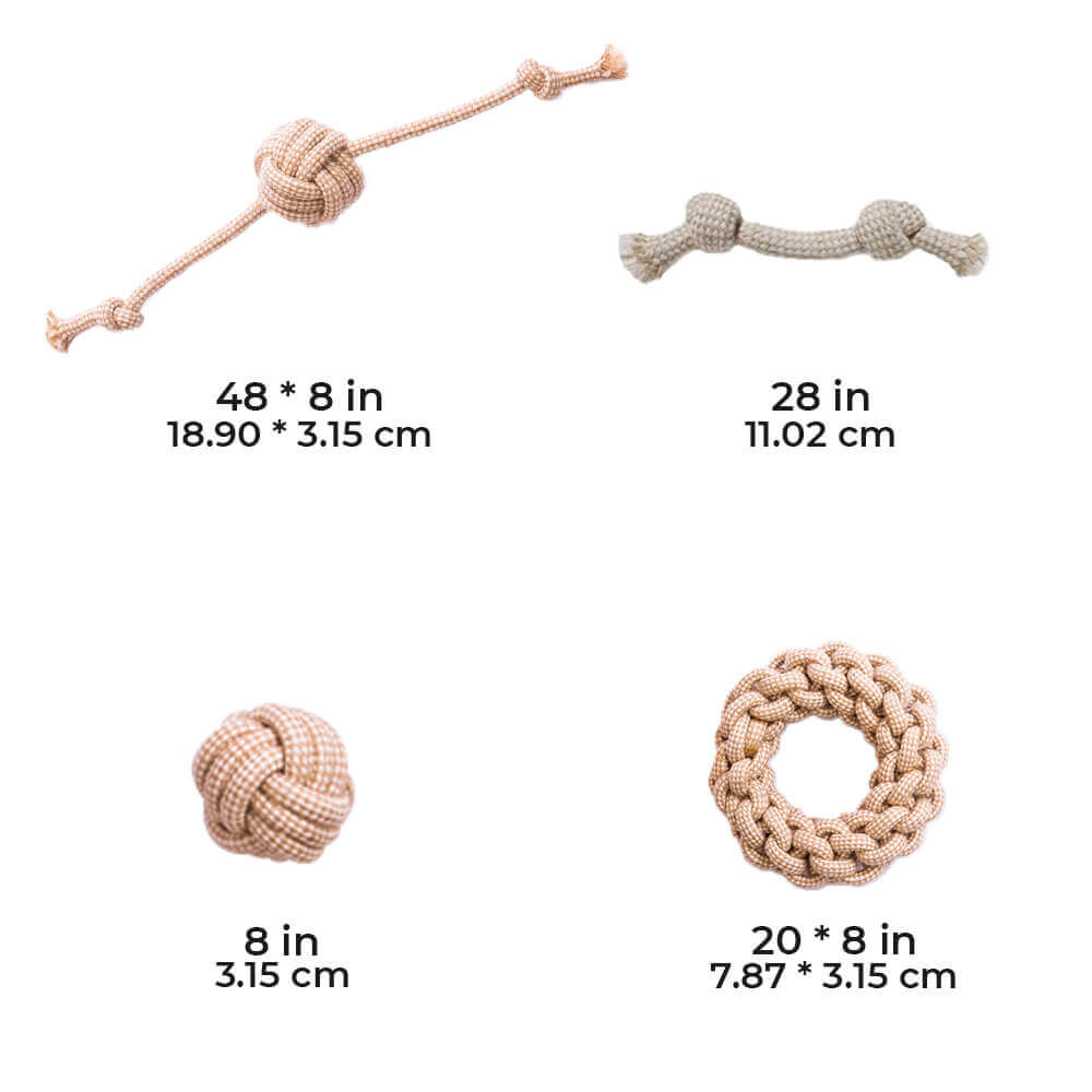 Juego de juguetes de algodón de lino Toy de limpieza de dientes Toy de perro interactivo