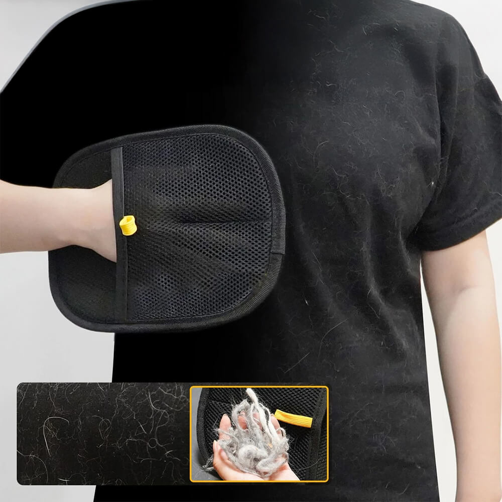 Guante de depilación de mascotas con cerdas electrostáticas de doble cara