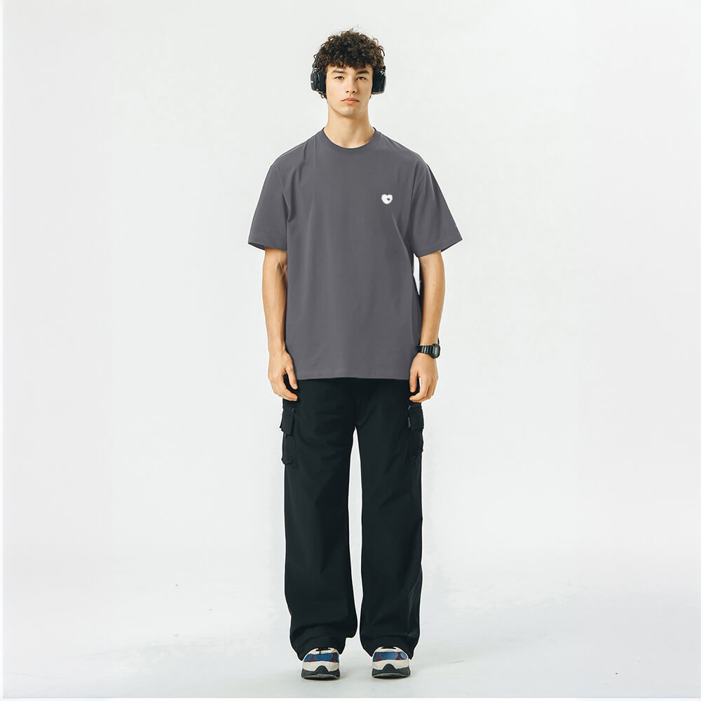 T-shirt unisexe léger et résistant aux poils d'animaux, couleur unie