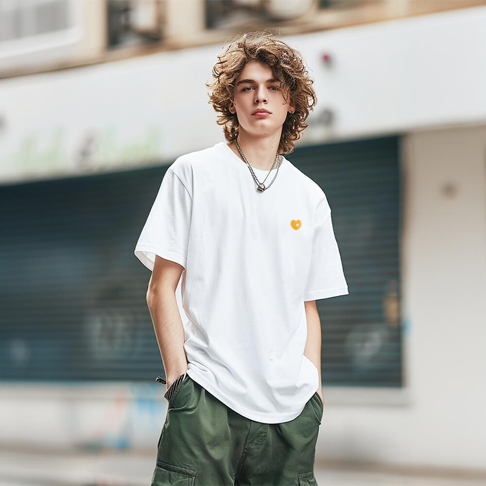 T-shirt unisexe léger et résistant aux poils d'animaux, couleur unie