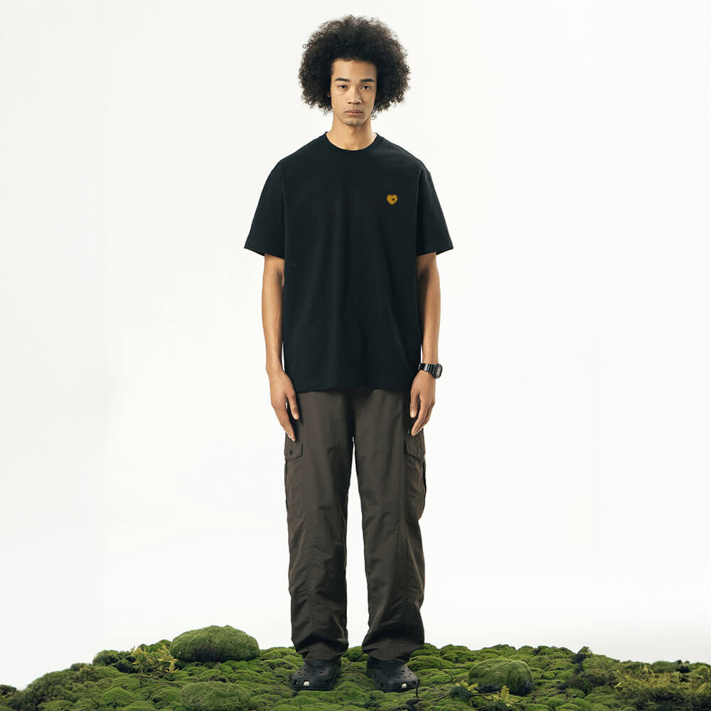 T-shirt unisexe léger et résistant aux poils d'animaux, couleur unie