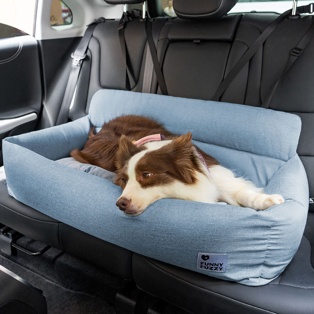 Travel Bolster Full Durable Washable Dog Car Back Seat Bed - FUNNYFUZZY