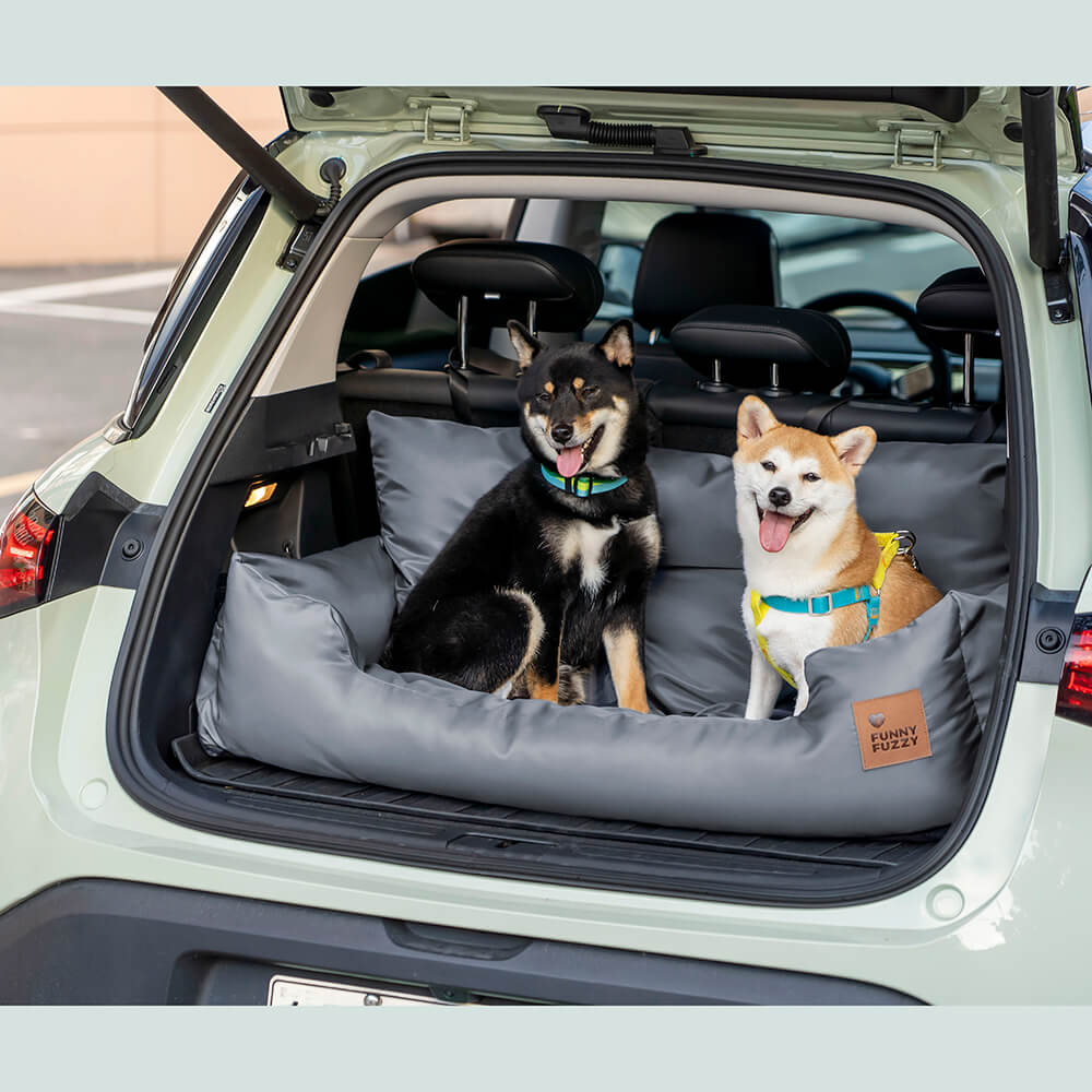 Travel Bolster Safety Medium Large Dog Car Back Seat Bed - FUNNYFUZZY