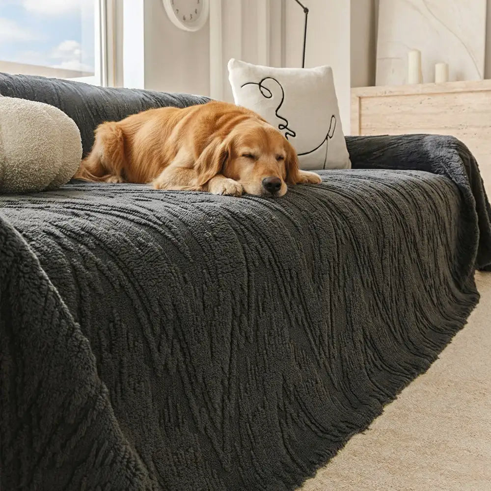 Luxury Nordic Jacquard Fleece Thickened Anti-Scratch Couch Cover