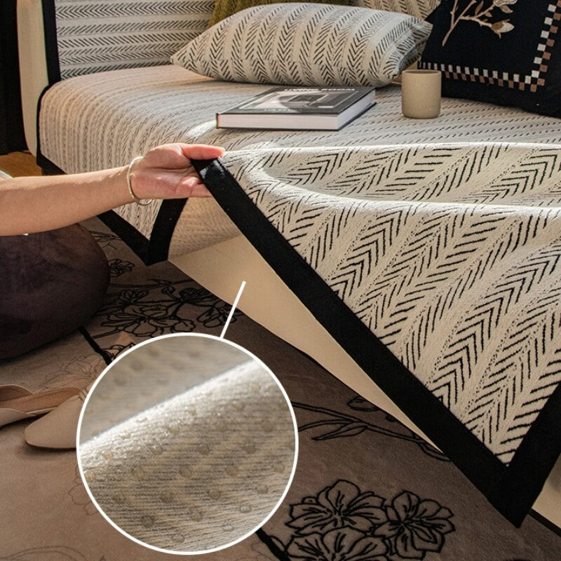 Protección moderna de muebles de tela de chenille Cubierta de sofá antideslizante