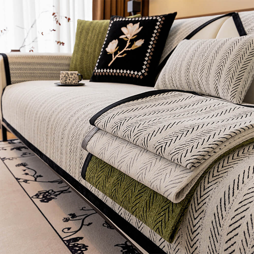 Protección moderna de muebles de tela de chenille Cubierta de sofá antideslizante