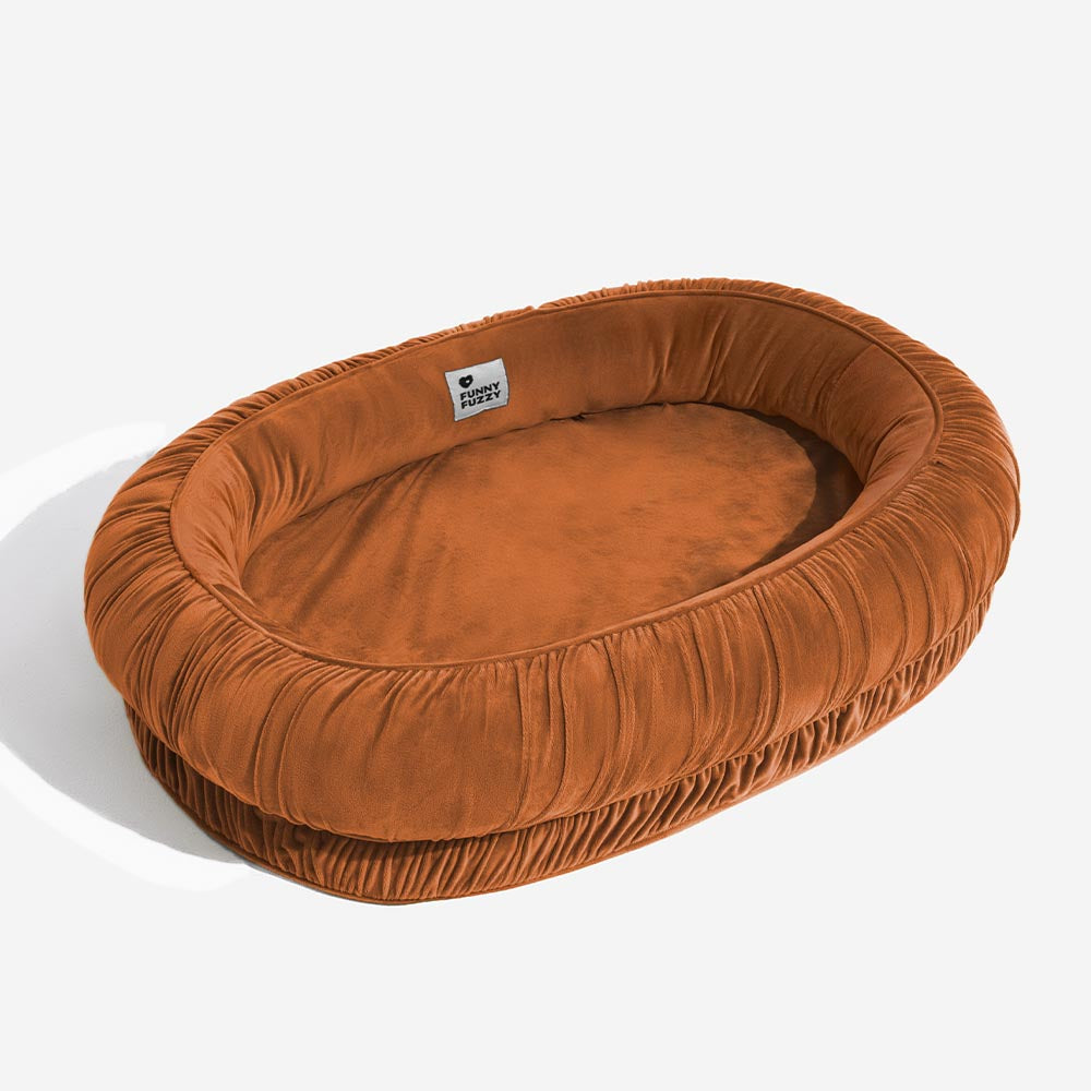 Oval Orthopedic Support Cozy Sleeping Detachable Dog & Cat Bed