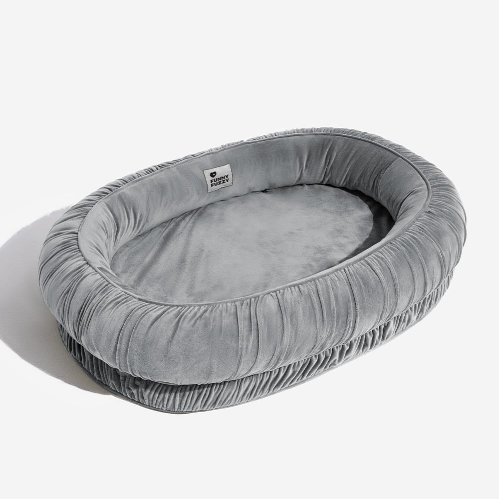Oval Orthopedic Support Cozy Sleeping Detachable Dog & Cat Bed