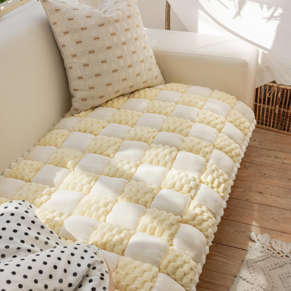 Peluche copertura di divano di divano divano a blocchi a blocco a mano peluche.