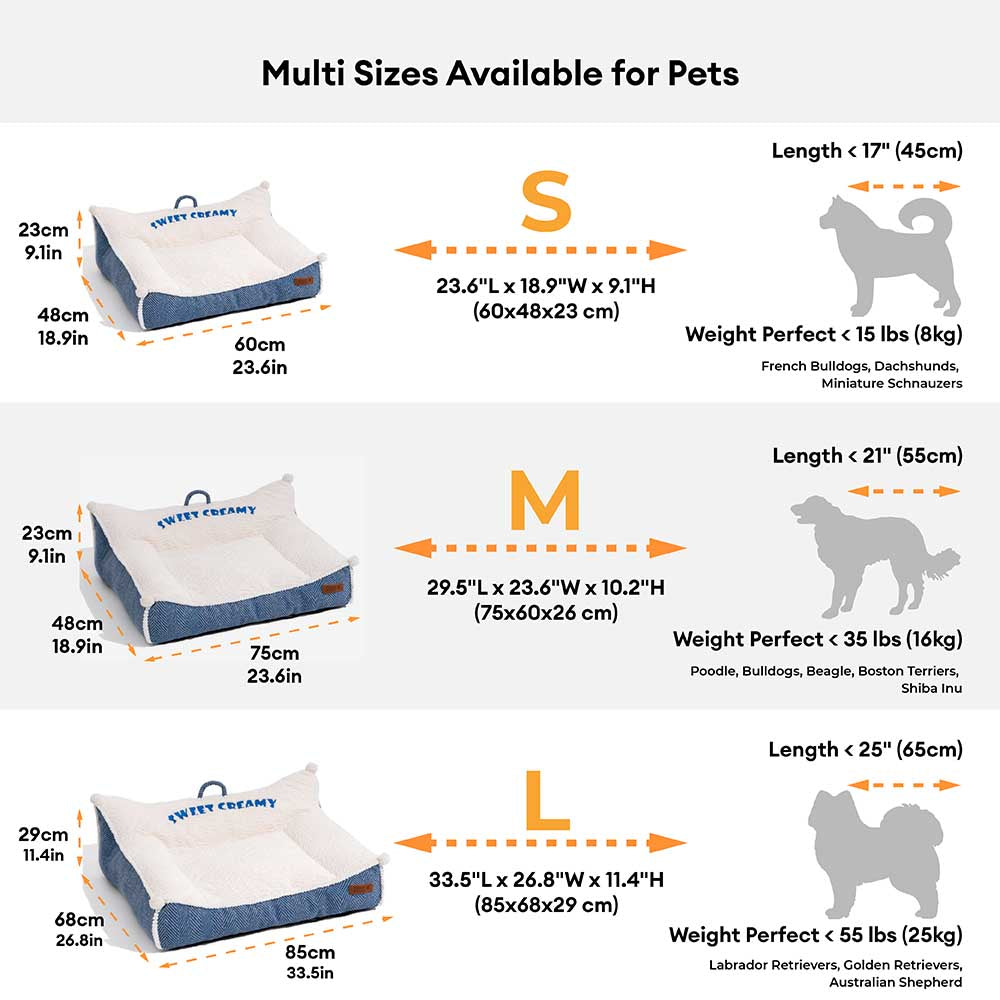Pelugo di divano di cani per cantini per cuscinetti lavabili - dolce cremoso