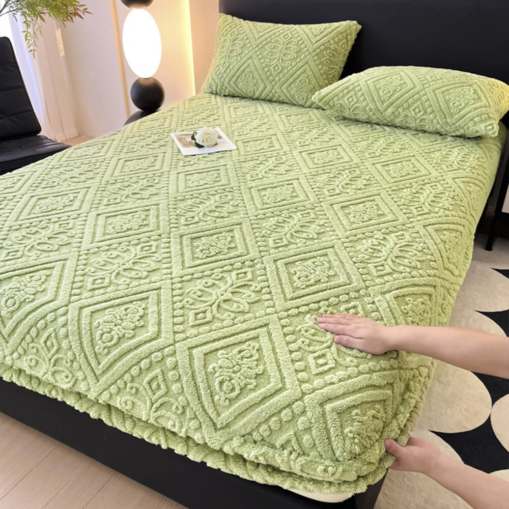 Coperchio di materasso in velluto caldo in velluto caldo in rilievo barocco