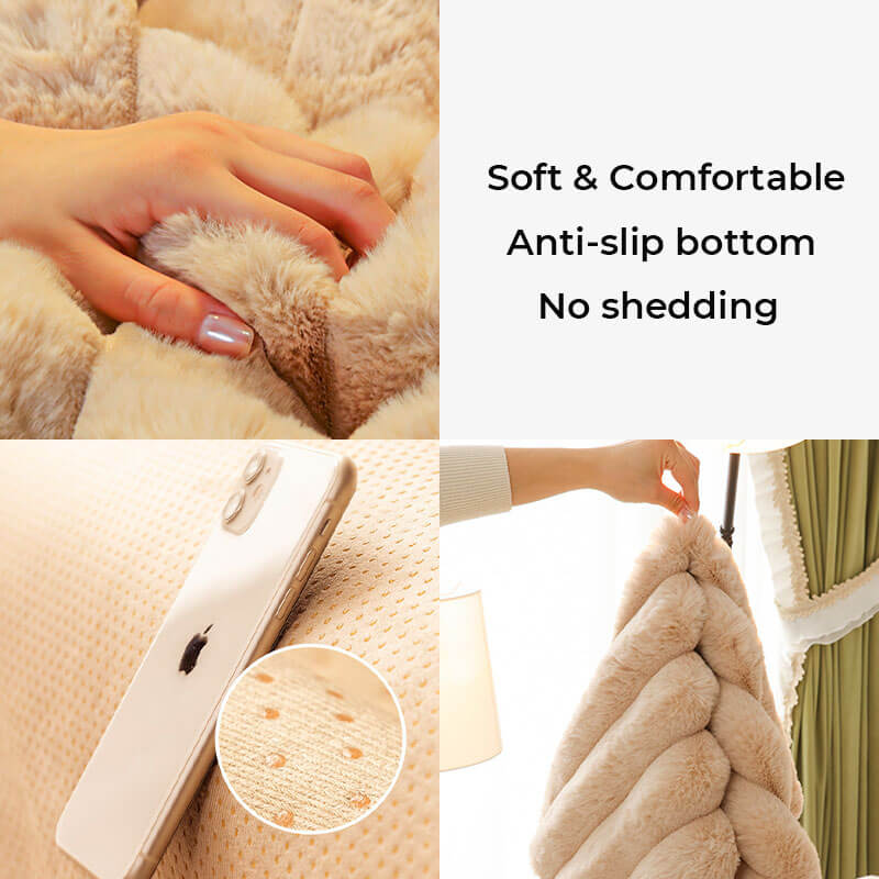 Coperchio di divano non slip peluche addensato a strisce