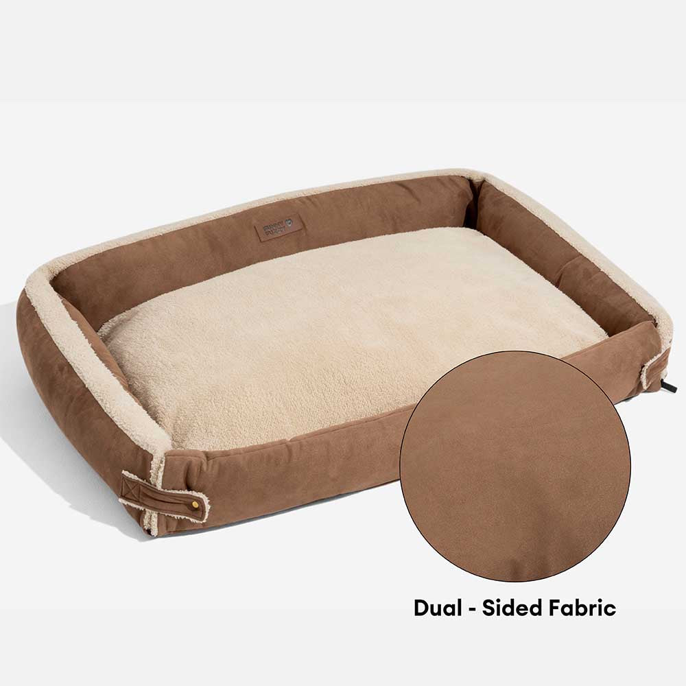 Cama de perros ergonómica de perros ergonómica elegible y expansible - Patillas tranquilas