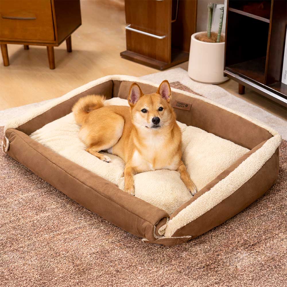 Cama de perros ergonómica de perros ergonómica elegible y expansible - Patillas tranquilas