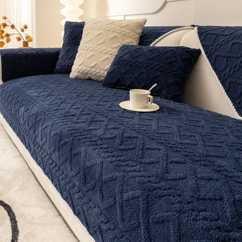 Couverture de canapé de décoration de protection de canapé en peluche douce épaissie