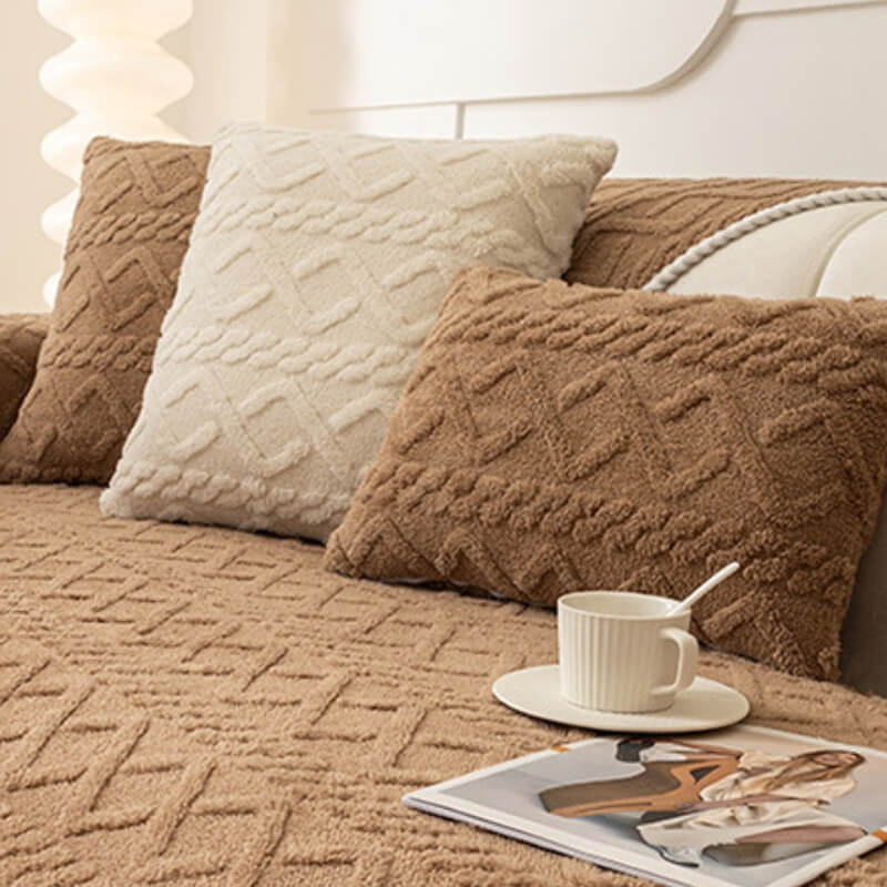 Couverture de canapé de décoration de protection de canapé en peluche douce épaissie