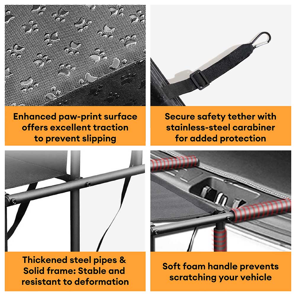 Viaggia per le scale per auto non slip per cani a 4 fasi portatili
