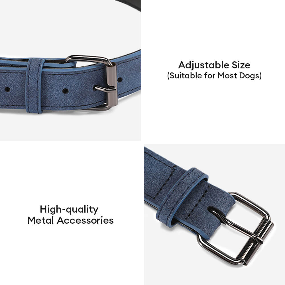 Hundehalsband-Leine-Set aus weichem Vintage-Kunstleder mit Nackenschutz