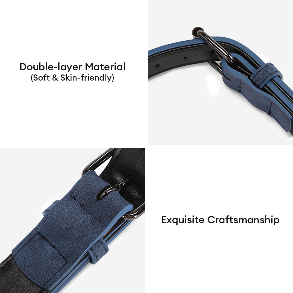 Hundehalsband-Leine-Set aus weichem Vintage-Kunstleder mit Nackenschutz