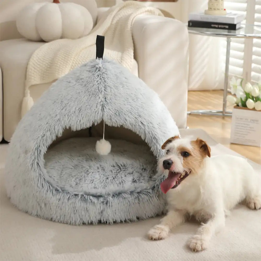 Warm Plush Cozy Hideaway Cat Cave Dog Bed