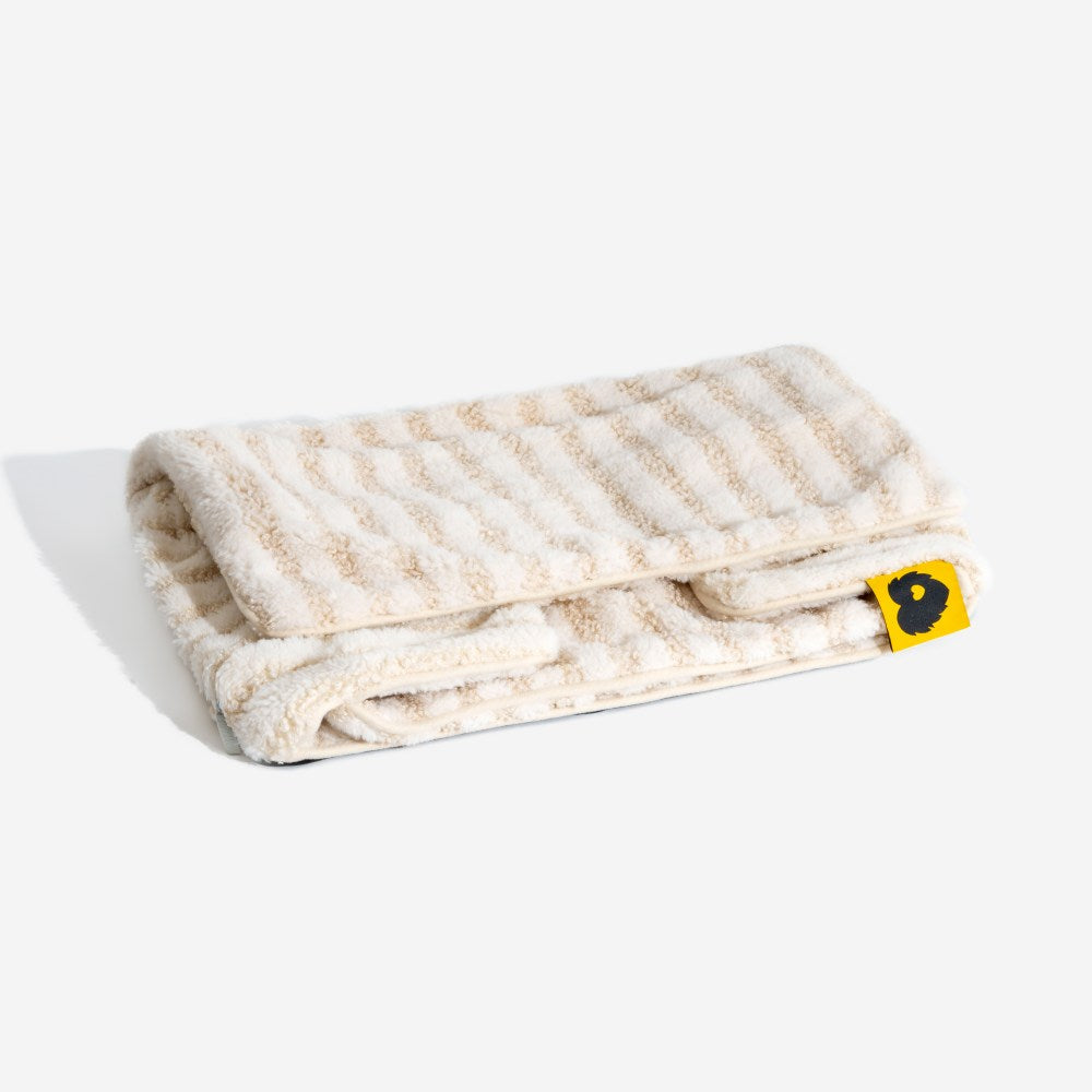 Tapa de la cama - Camino de doble capa de cordero a rayas de rayas de moda