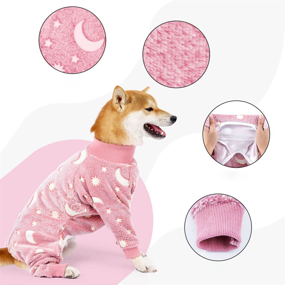 Pajama de perros suave y acogedor de luna y estrellas - Perfecto para la comodidad durante todo el año