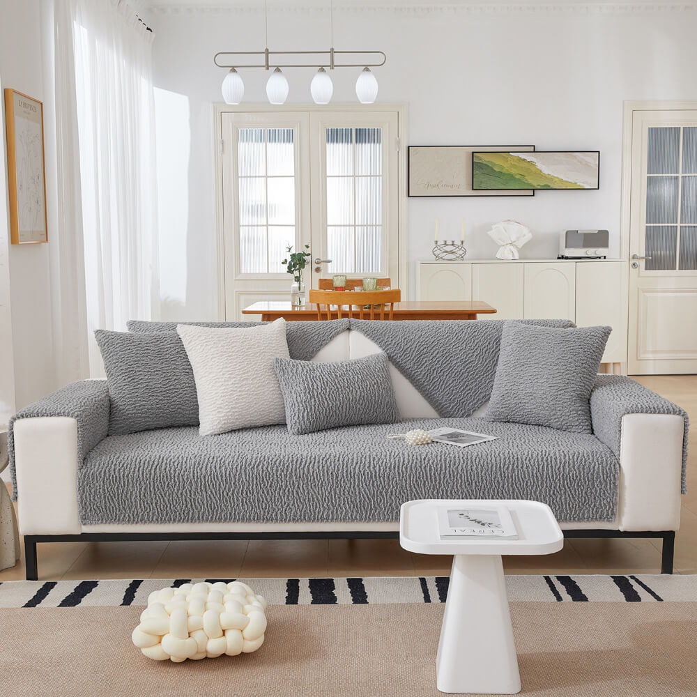 Crema Cover di divano anti-scratch in pile berber