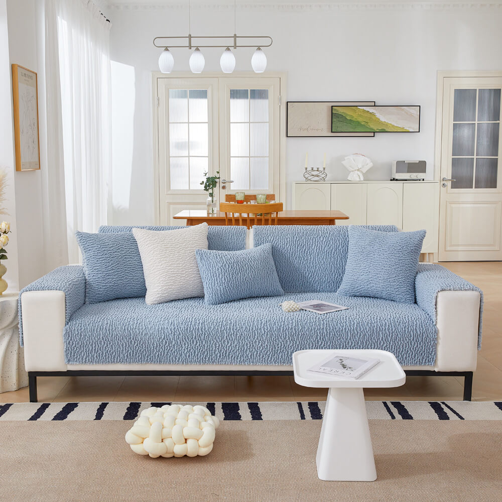 Crema Cover di divano anti-scratch in pile berber