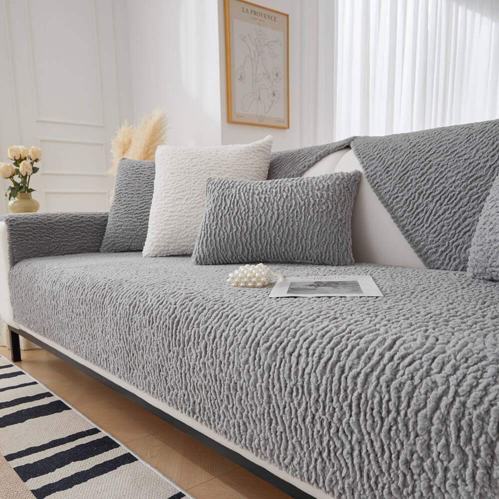 Crema Cover di divano anti-scratch in pile berber