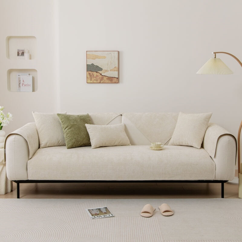 Delicada cubierta del sofá protector de muebles de tela de tela de chenilla