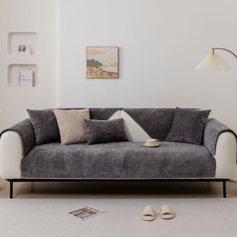 Delicada cubierta del sofá protector de muebles de tela de tela de chenilla