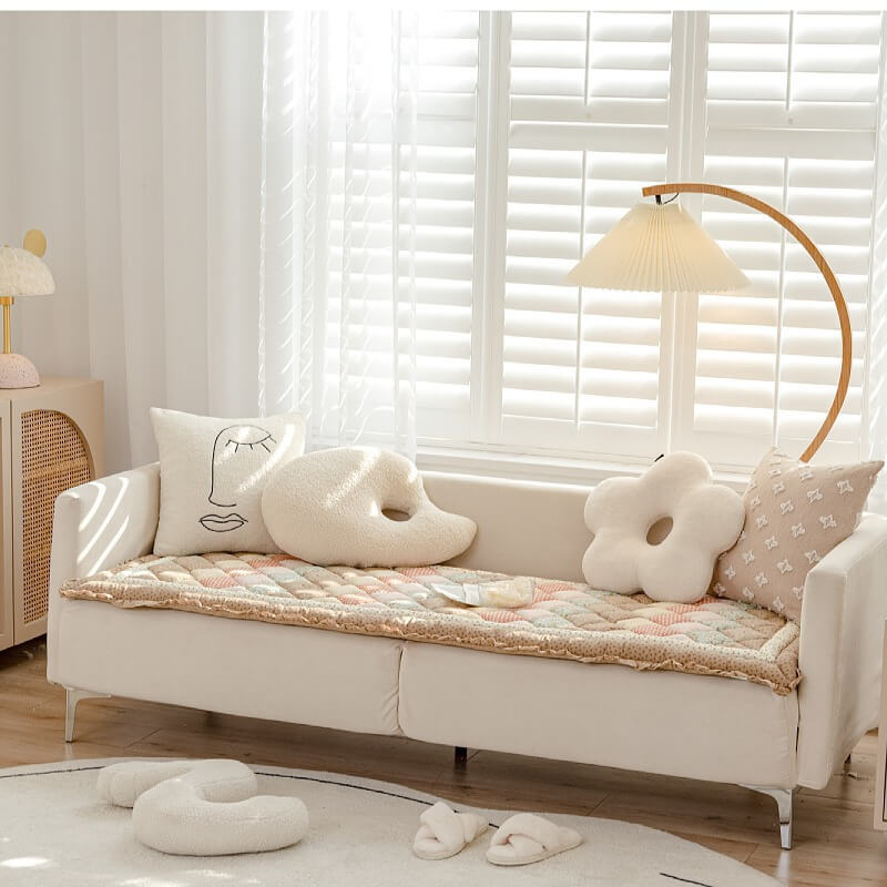 Copertura floreale di divano protettivo in cotone puro fatto a mano