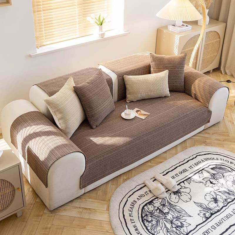 Copertura del divano anti-scratch in tessuto di lino naturale