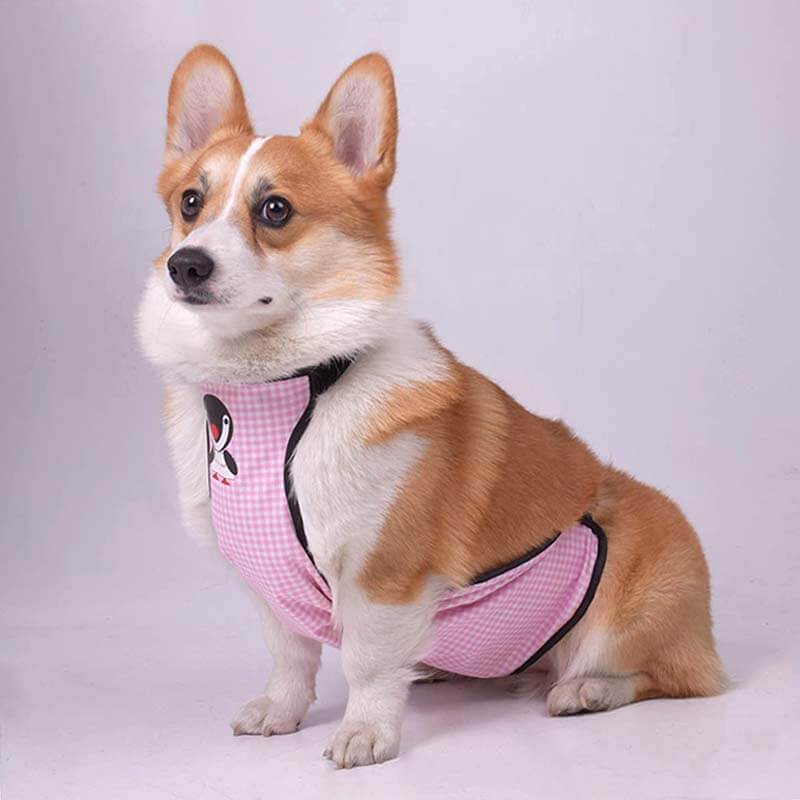 Cubierta de perrito de babero de mascotas a cuadros impermeables