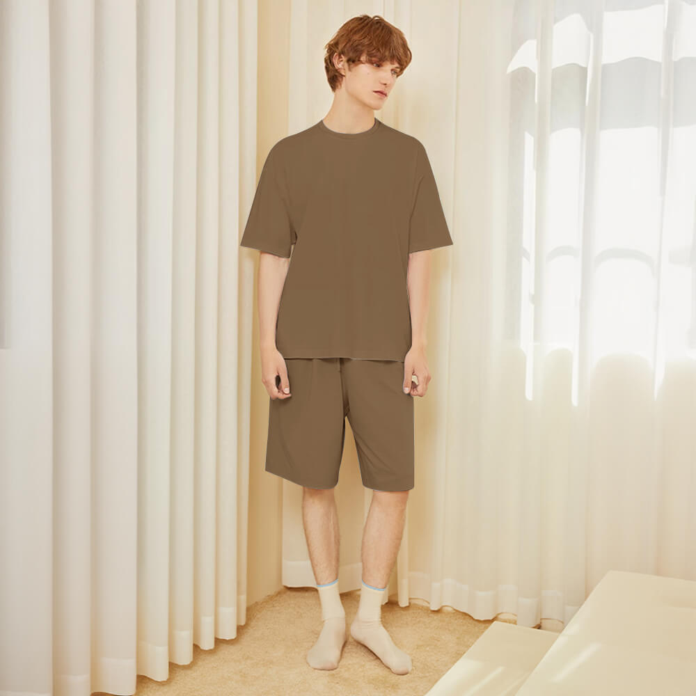 Coppia a manica corta a colori a colore puro ecologico resistente agli animali domestici.