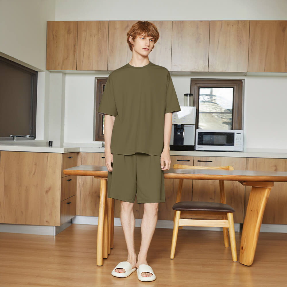 Coppia a manica corta a colori a colore puro ecologico resistente agli animali domestici.